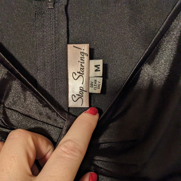 Stop Staring Satin Wiggle Pin Up dress M - Picture 4 of 5
